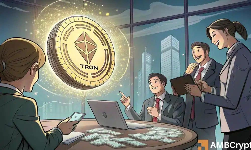 TRON - 现货交易者购买了2900万美元的TRX，但出售限制价格的衍生产品价格飙升